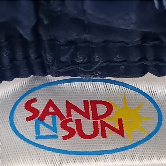 Sand n Sun Swim Trunks Mens L (36-38) Blue Tropical Island Mesh Lined Pockets - Picture 8 of 11